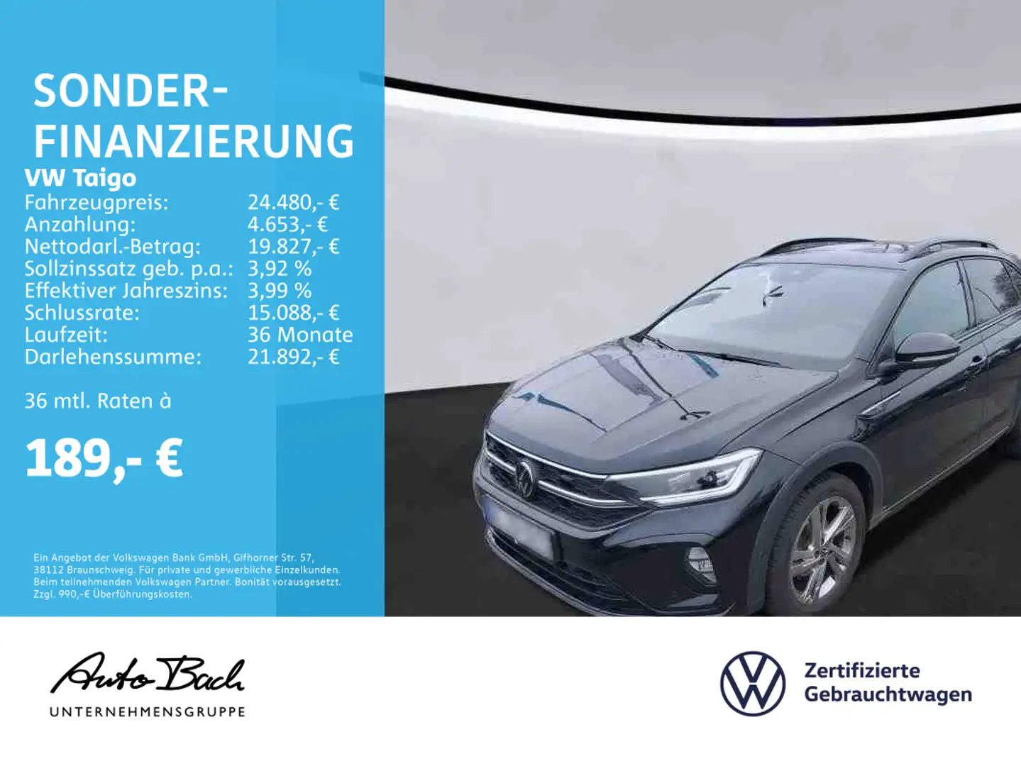 Volkswagen Taigo 1.5 TSI "R-Line" DSG Navi LED Digital Cock Zwart - 1