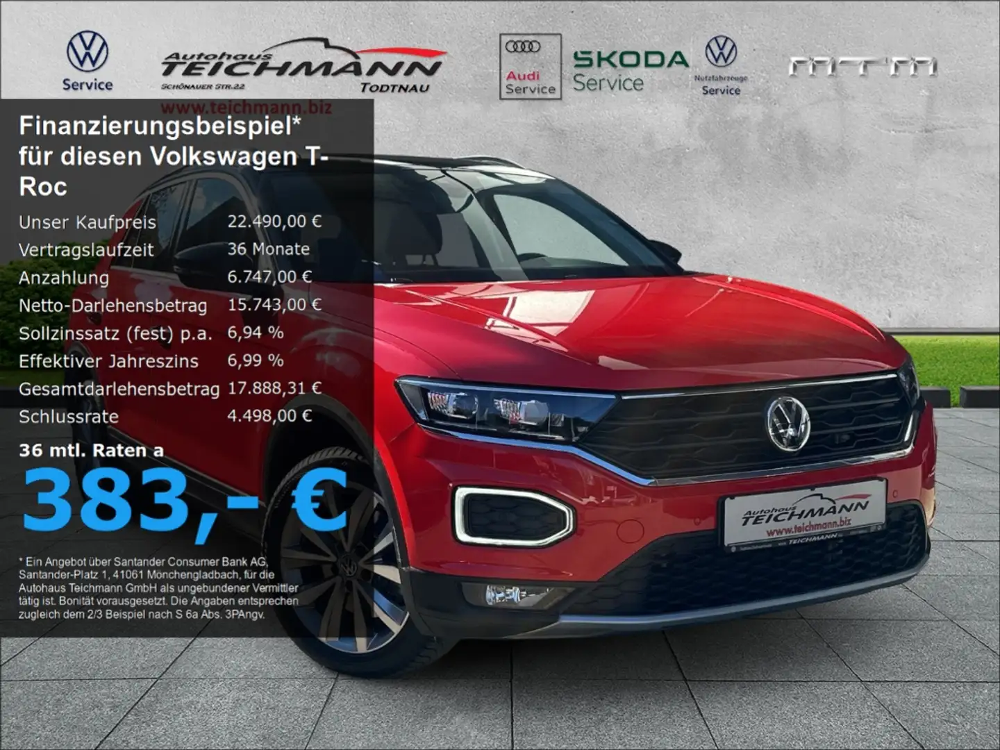 Volkswagen T-Roc 2.0 TDI DSG 4Motion Style Rouge - 1