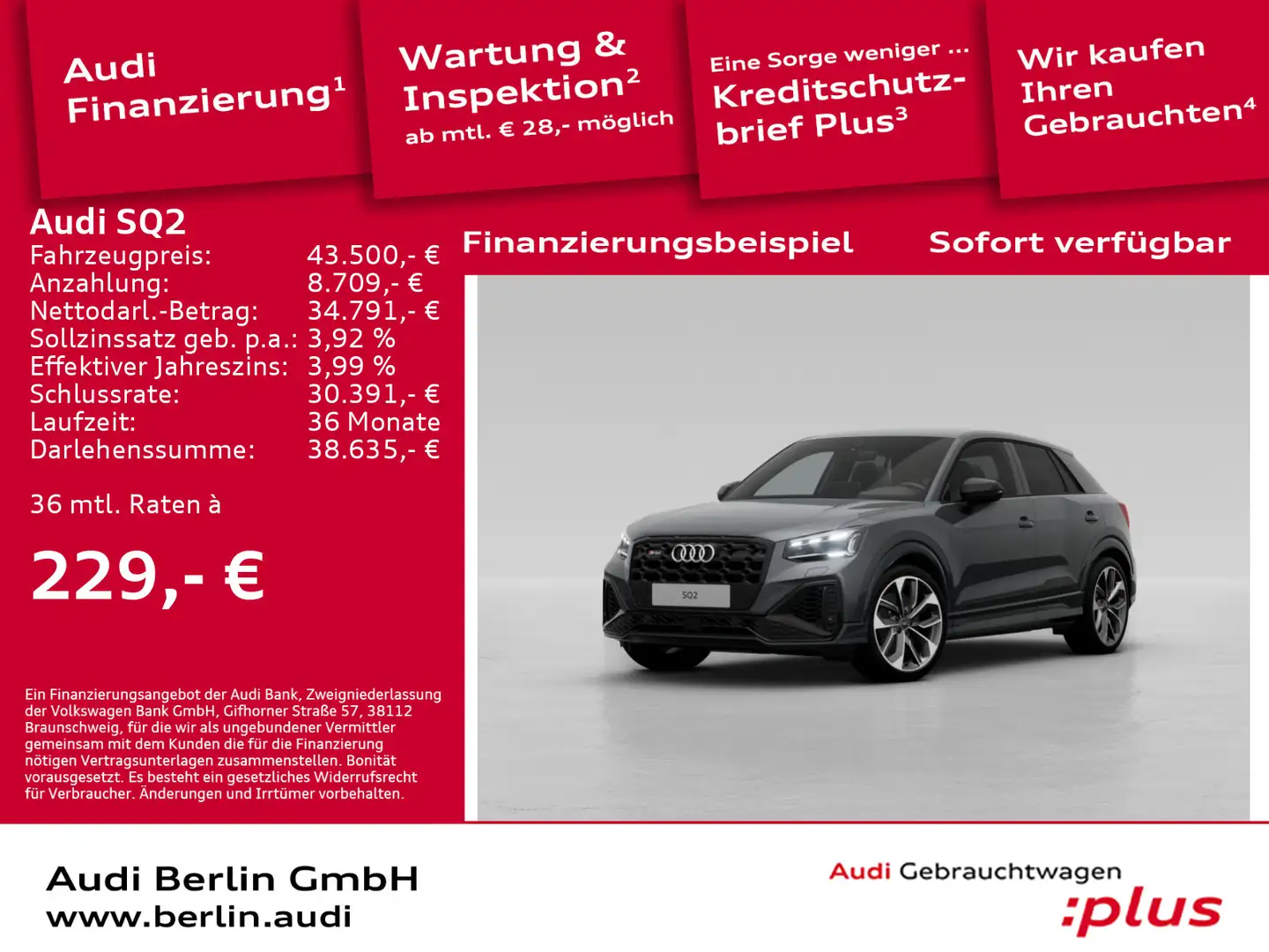 Audi SQ2 TFSI S tr. AHK SITZHZG PDC MATRIX NAVI Grau - 1