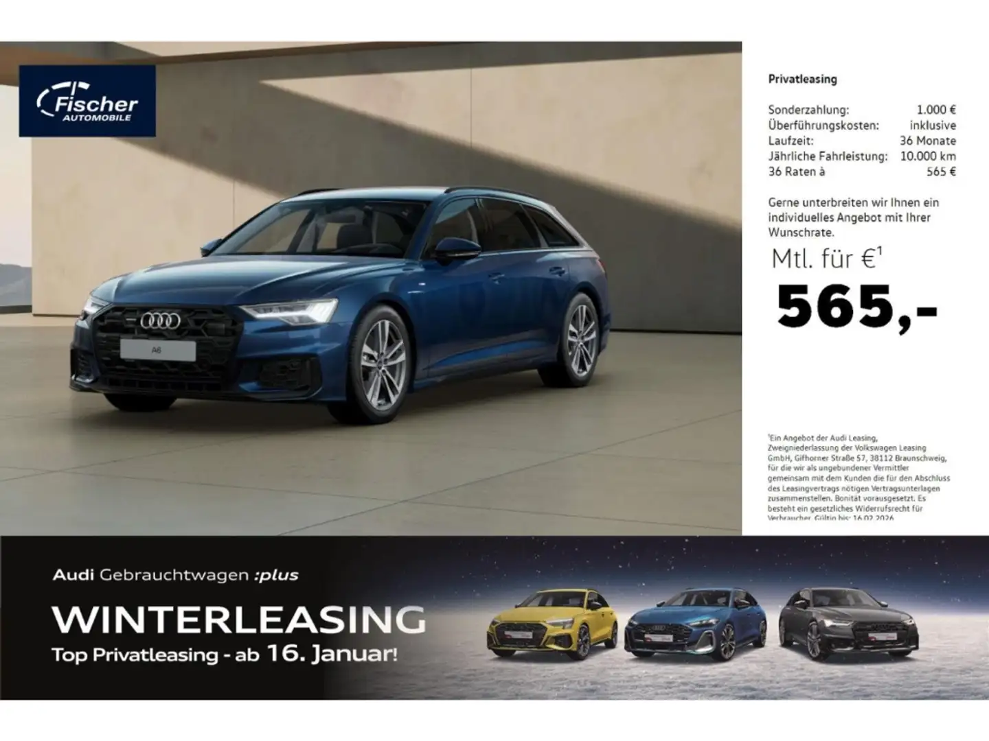 Audi A6 Avant 50 TDI qu.  S line AHK/19''/HUD/Matrix Blau - 1