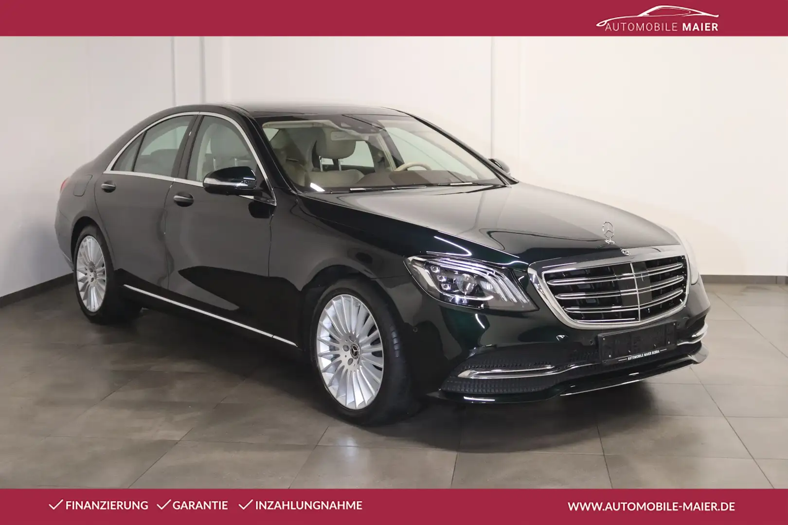 Mercedes-Benz S 400 4M- 360°-Soft-Pano-Burmester-Luft-HUD-AHK- Verde - 1
