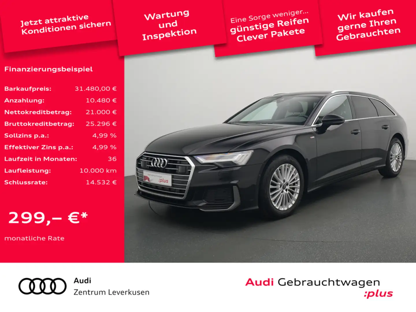 Audi A6 Avant quattro S line MATRIX B&O NAVI VIRT Schwarz - 1