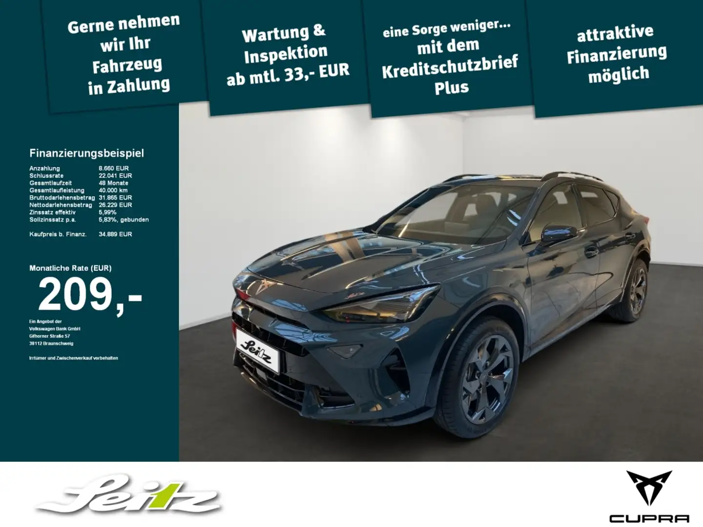 CUPRA Formentor 1.5 eTSI *APPCON*LED*PARKSENSOREN* Blau - 1