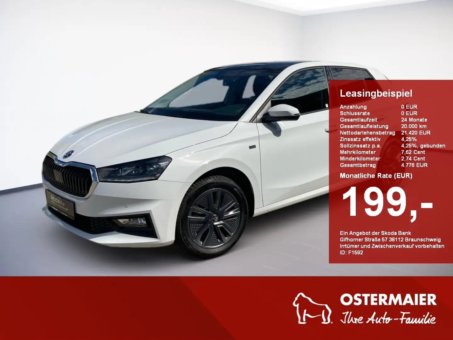 Skoda Fabia Drive 1.0TSI DSG.FernA.ViCo.ACC.PANO.KESSY.LED.ASS Weiß - 1
