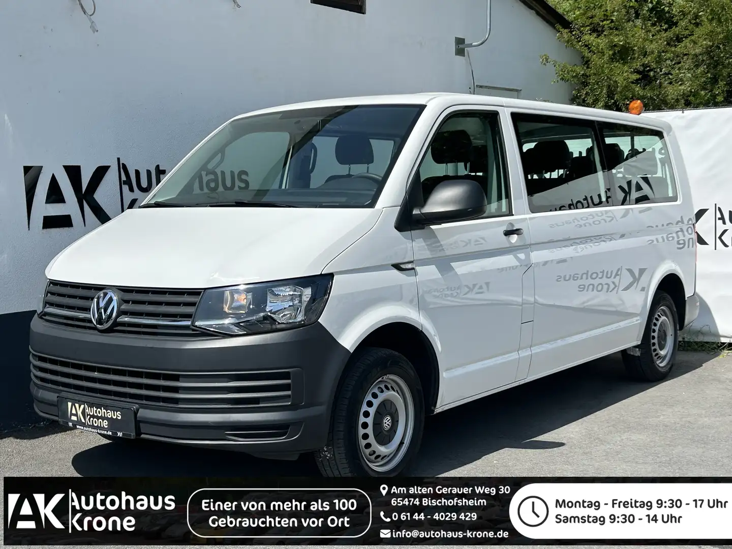 Volkswagen T6 2.0 TDI  LANGVERSION*9-SITZER* KLIMA*PDC*LEDER Weiß - 1