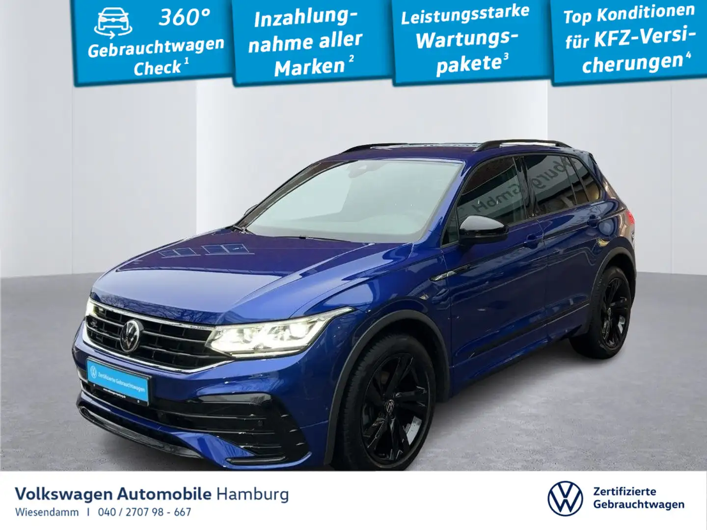 Volkswagen Tiguan 1.5 TSI R-Line DSG LM19 AHK Navi Blau - 1