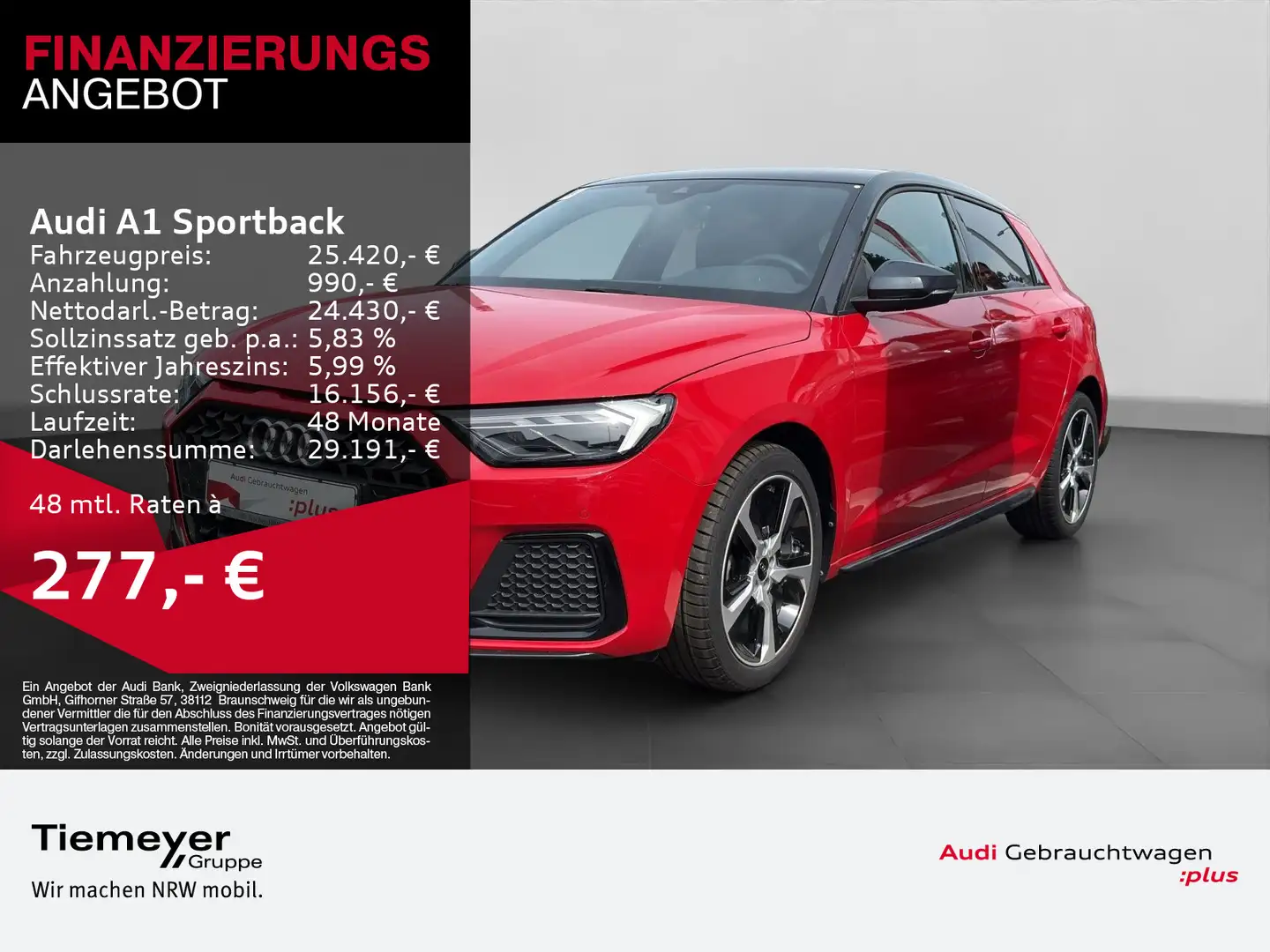 Audi A1 25 TFSI S LINE LED NAVI TEILLEDER S Rot - 1