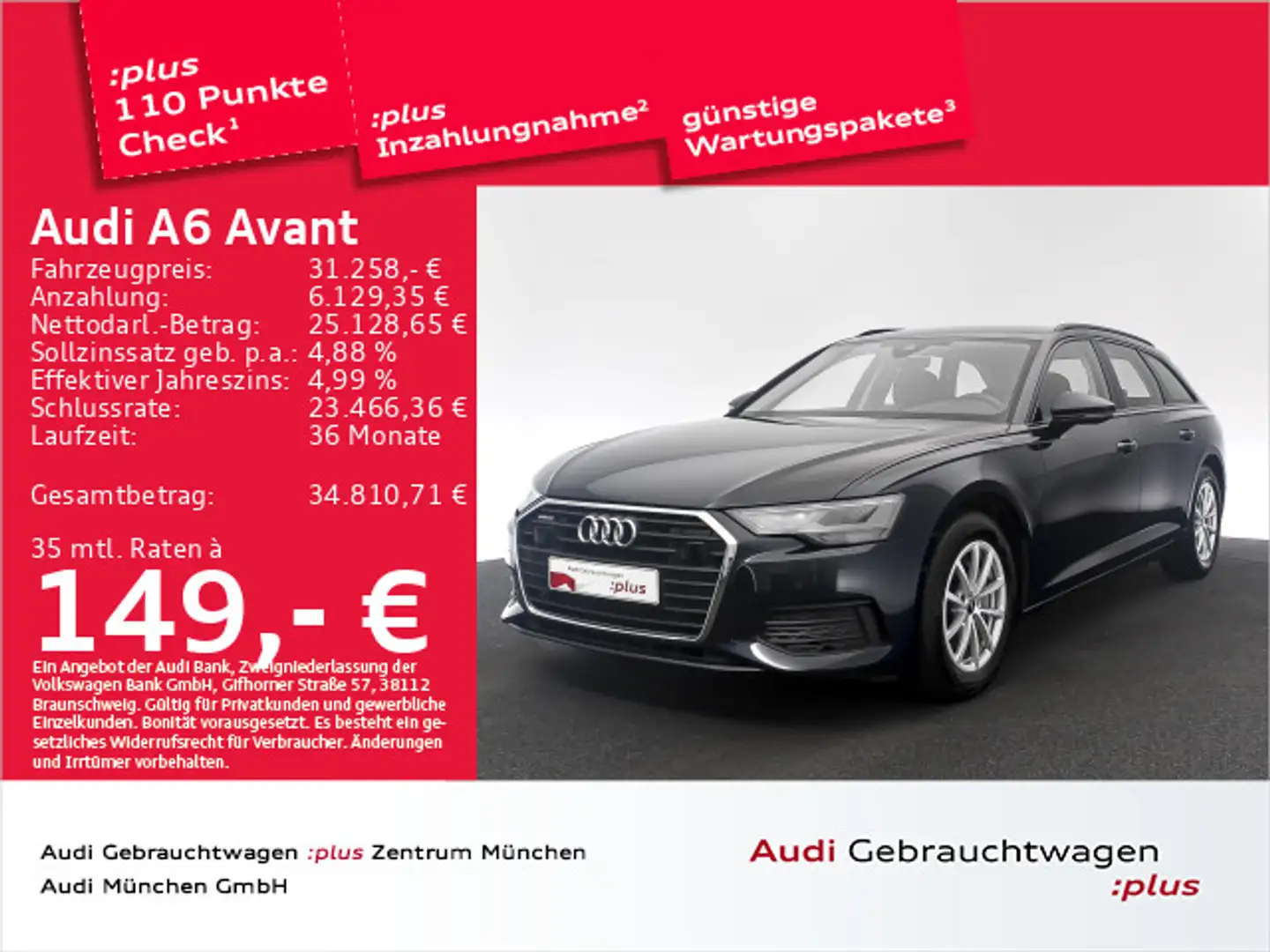 Audi A6 40 TDI S tronic ACC/Virtual/Navi+ Blau - 1