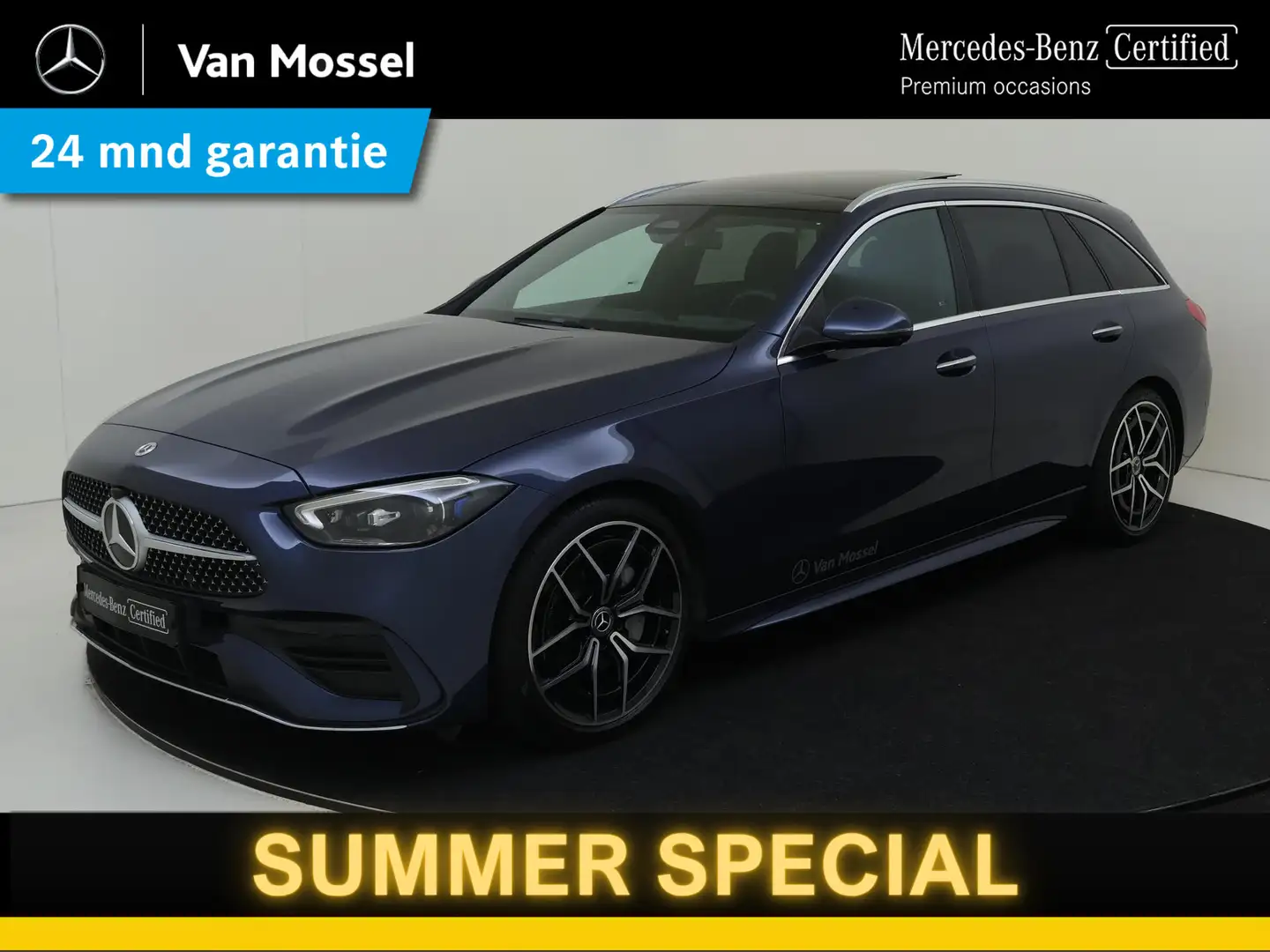 Mercedes-Benz C 200 Estate AMG Line / Stoelverwarming / 360Graden-Came Blauw - 1