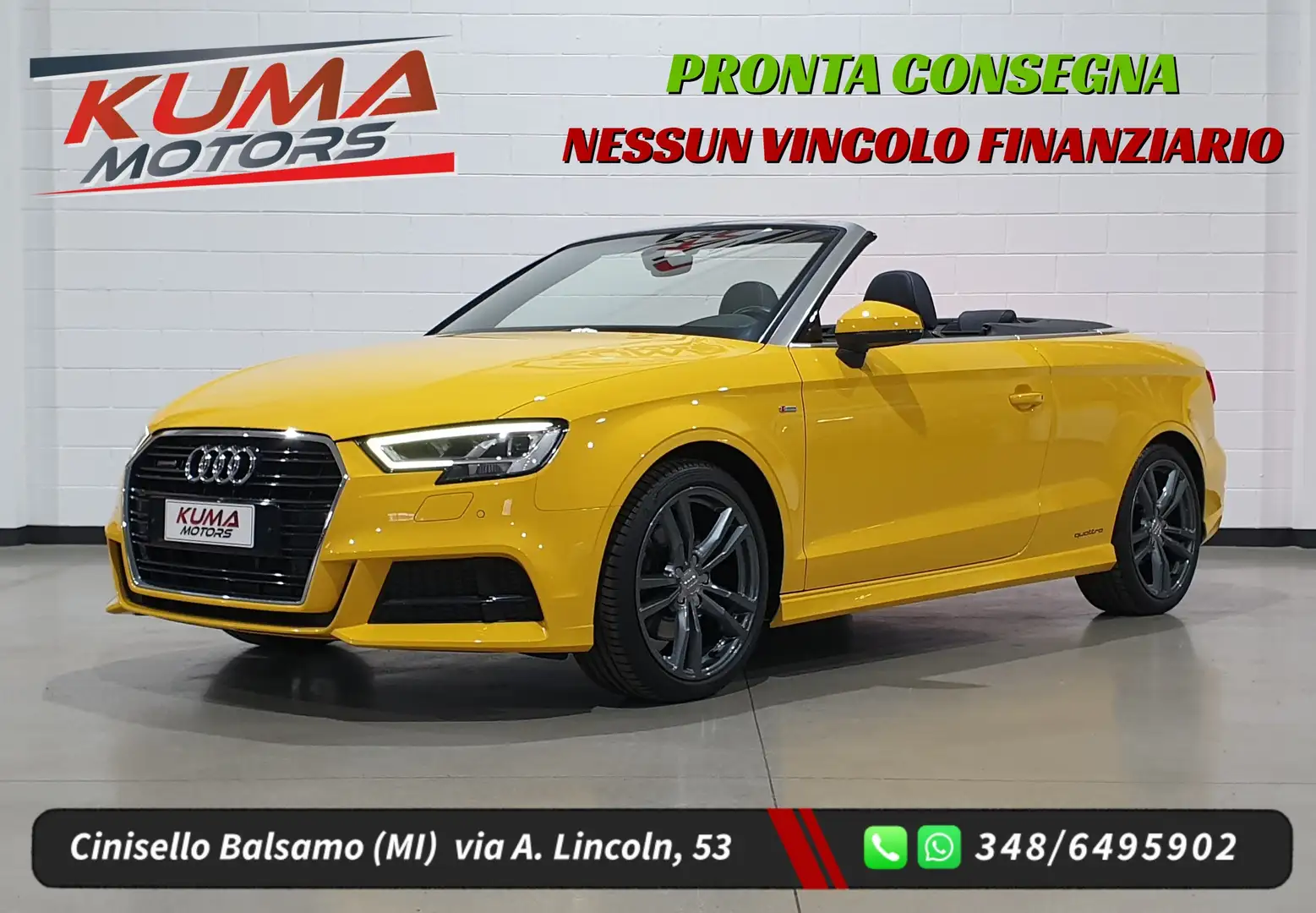 Audi A3 2.0 TFSI 190cv S tronic S line quattro cabrio Gelb - 1