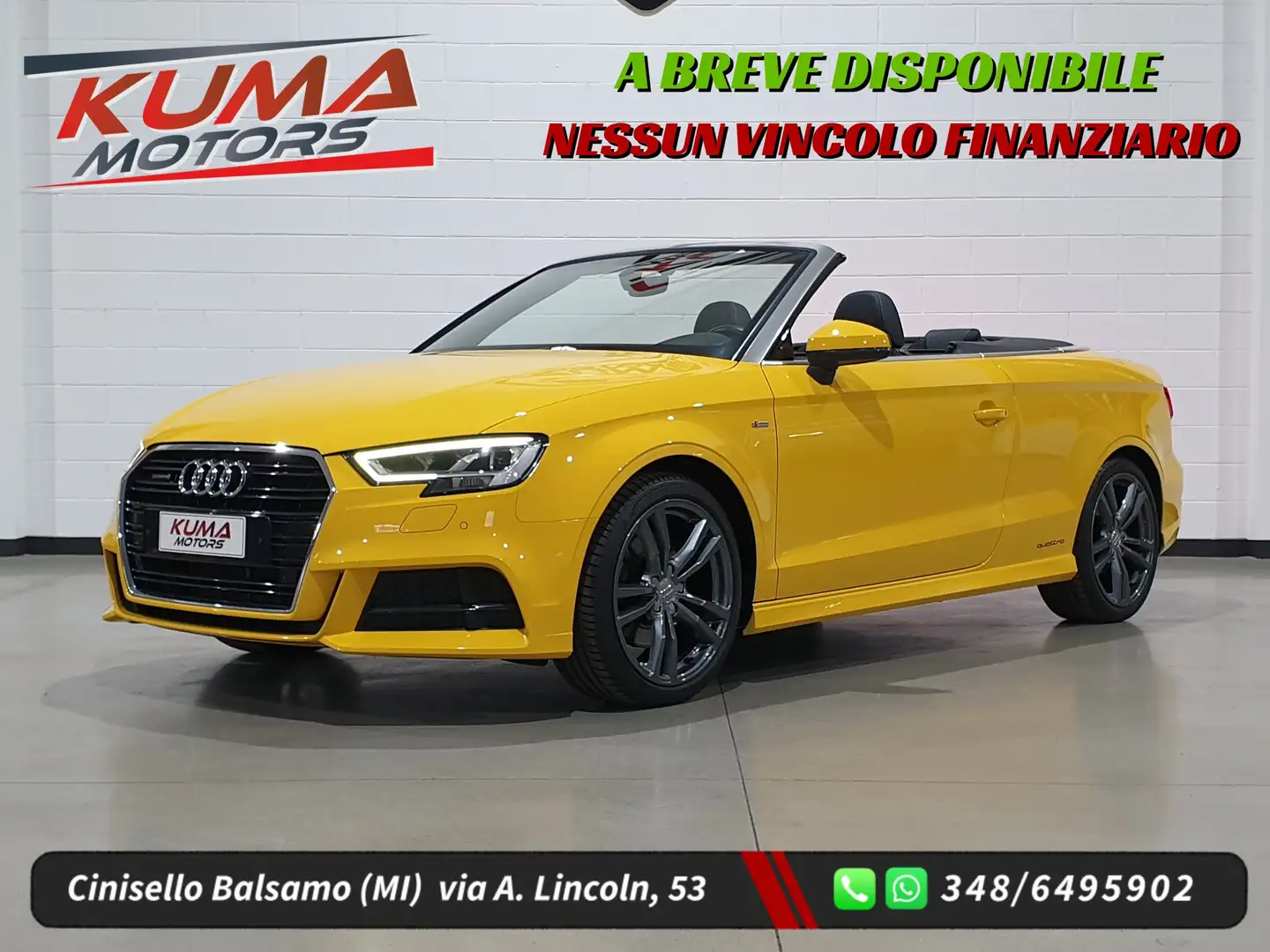 Audi A3 2.0 TFSI 190cv S tronic S line quattro cabrio Gelb - 1
