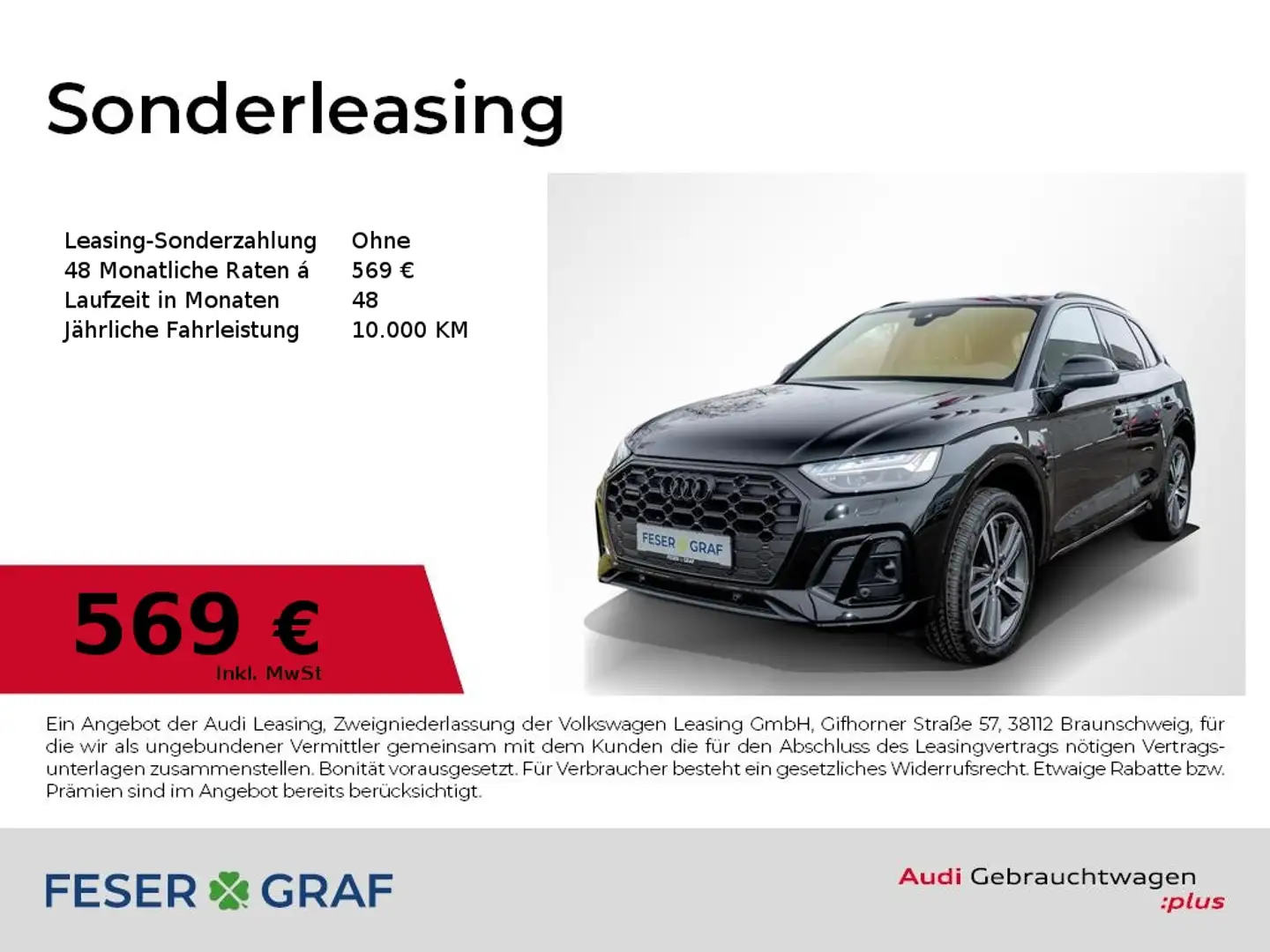 Audi Q5 40 TDI qu. 2x S line /Matrix/ACC/Navi+/Kamera Schwarz - 1