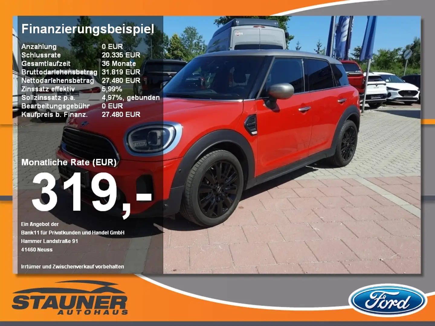 MINI Cooper Countryman Cooper Yours Trim Countryman HUD RFK Pano Navi Rot - 1