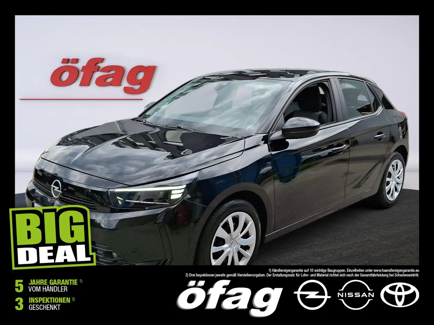 Opel Corsa F 1.2 Edition LED+SHZ+Fernlichtass.+Kam. Schwarz - 1