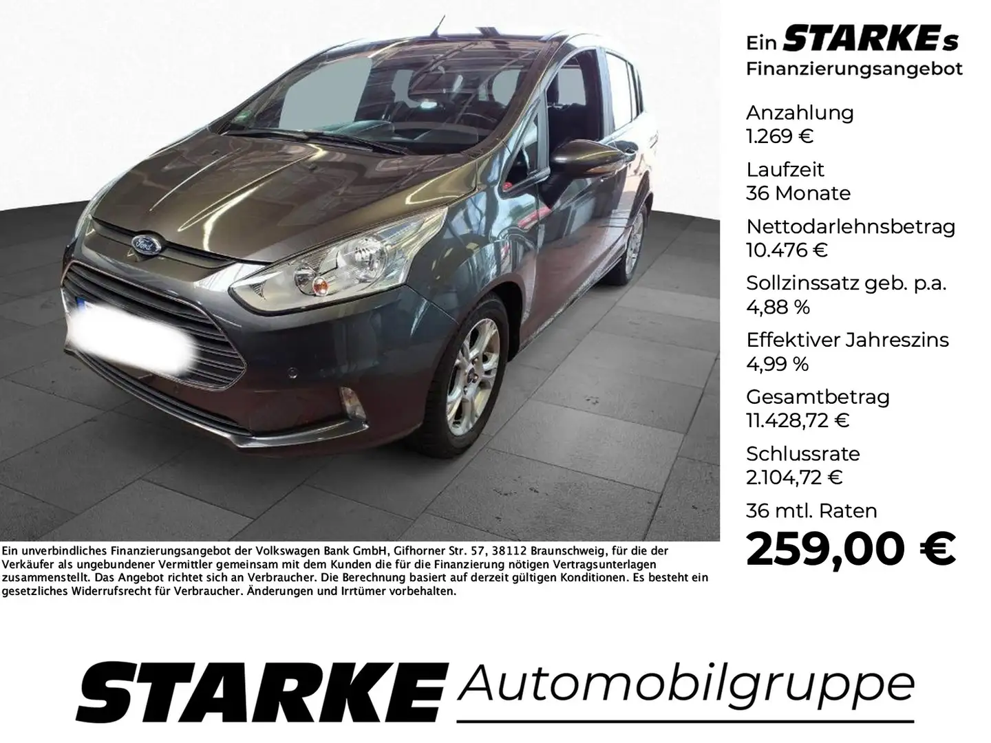 Ford B-Max 1.6 Ti-VCT Sync Edition Gris - 1