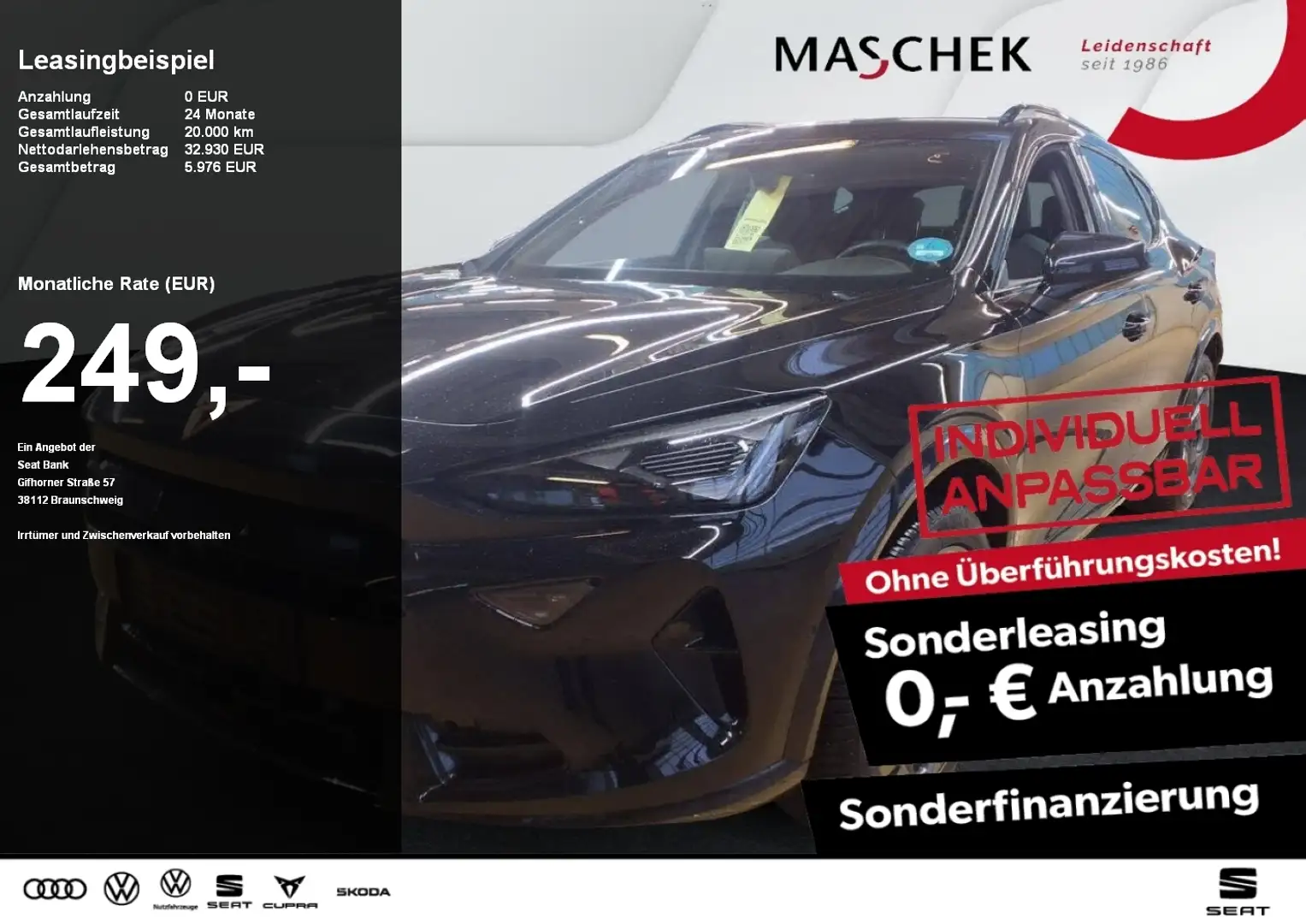 CUPRA Formentor Sonderleasing 1.5 eTSI Navi 360°View Sitzh. ACC Am Schwarz - 1