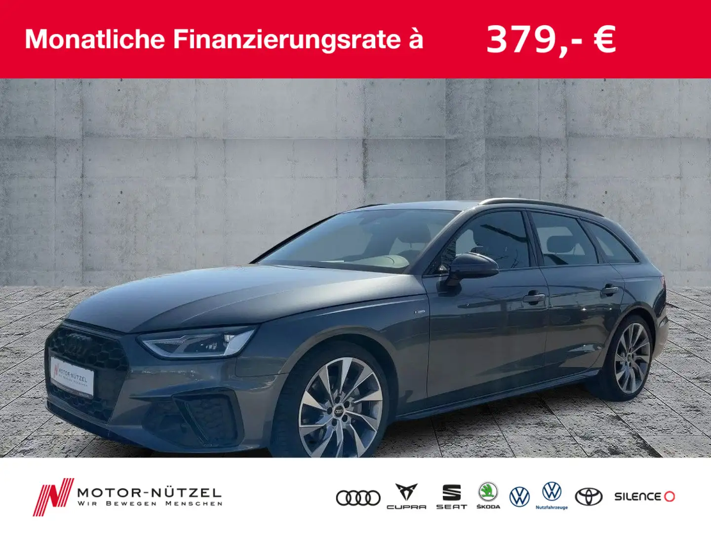 Audi A4 40 TDI QU S-TR S-LINE NAVI+2xPDC+ACC+19 Grau - 1