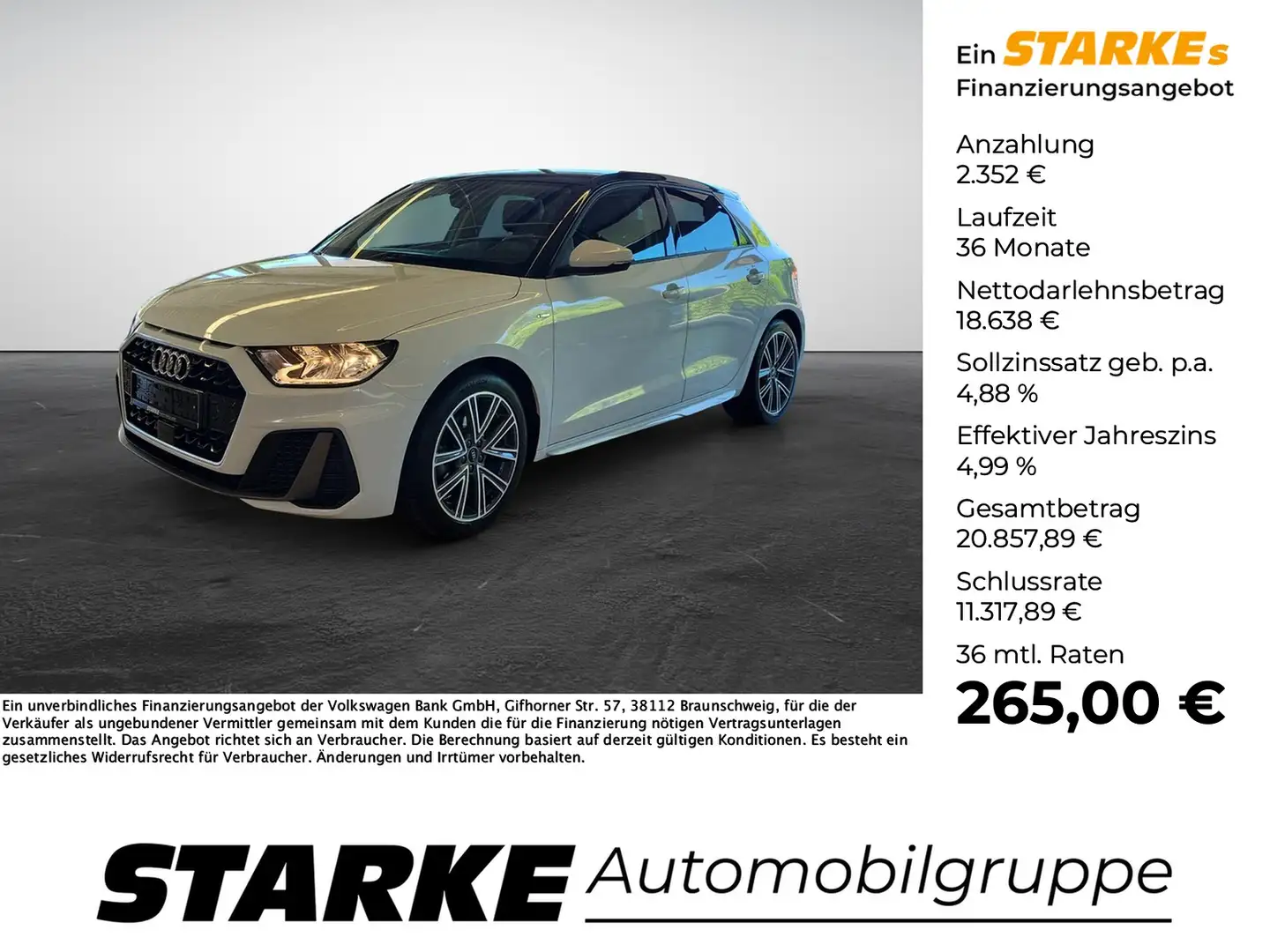 Audi A1 Sportback 30 TFSI S line Wit - 1
