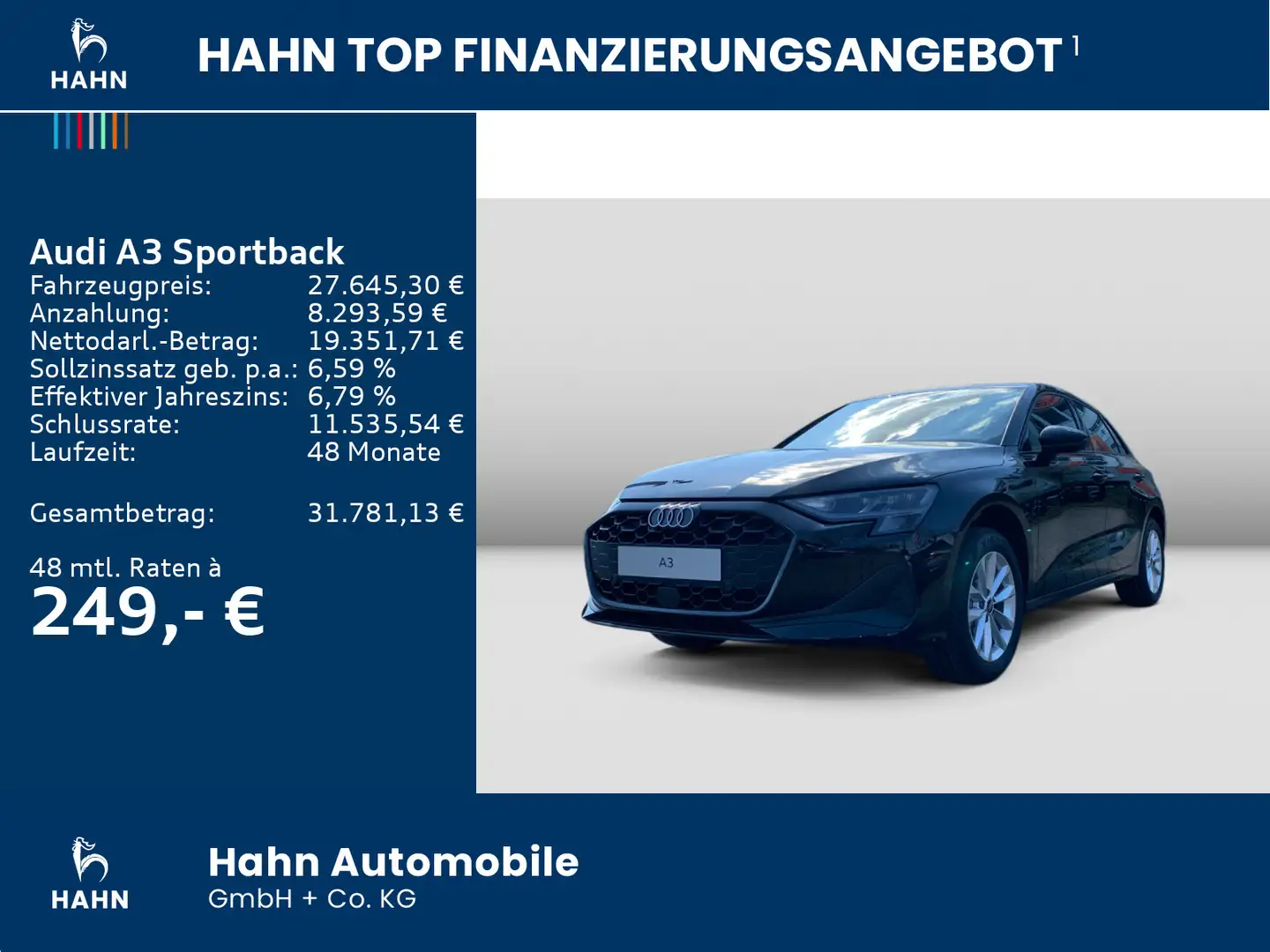 Audi A3 Audi A3 Sportback 30TFSI 116 PS Schwarz - 2