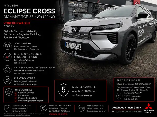 Mitsubishi Eclipse Cross Diamant TOP 87 kWh (22kW)*LKZ*SHZ*PDC*