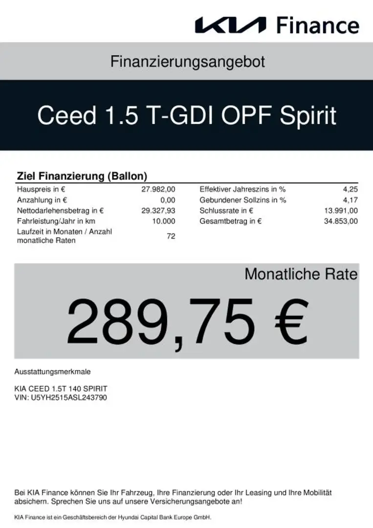 Kia Ceed / cee'd 1.5 T-GDI Spirit UVP 33.579 EUR Blau - 2