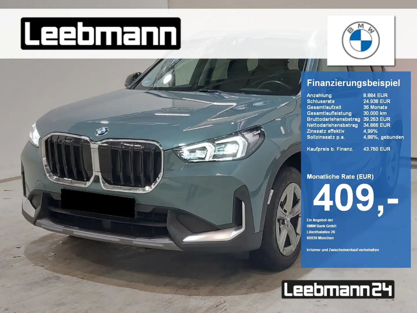 BMW X1 xDrive23d AHK/Panorama/HK/ACC GARANTIE-05/29 Grün - 1