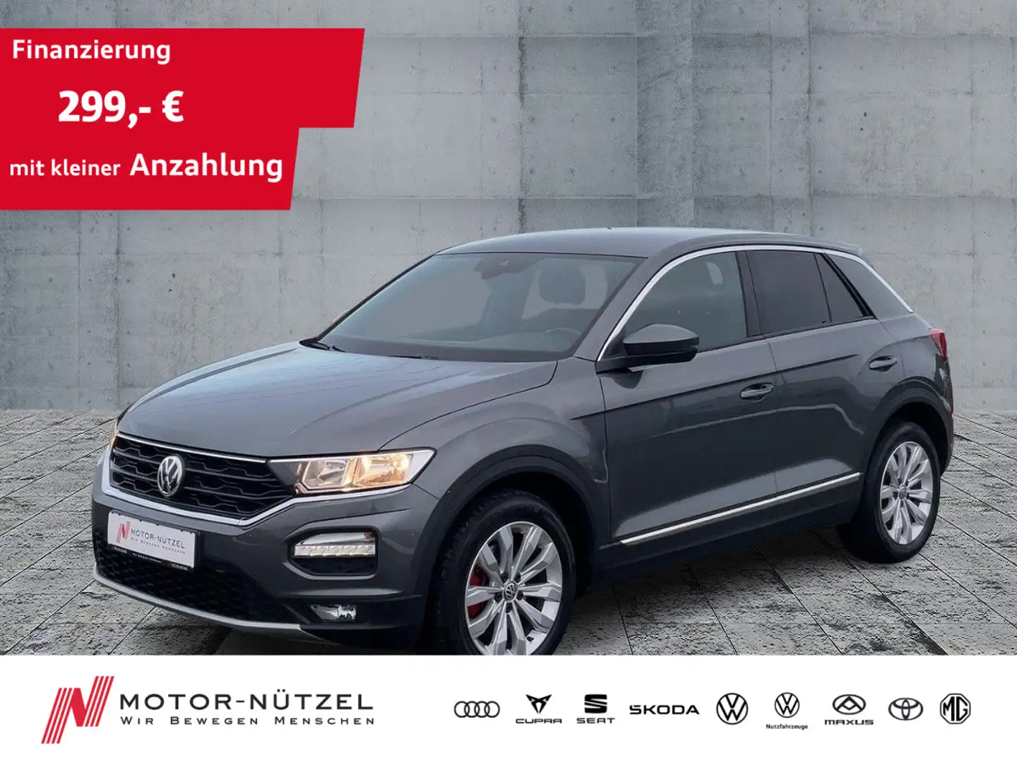 Volkswagen T-Roc 1.5 TSI SPORT NAV+ACC+RFK+SHZ+AHK+DAB+MFA Grau - 1