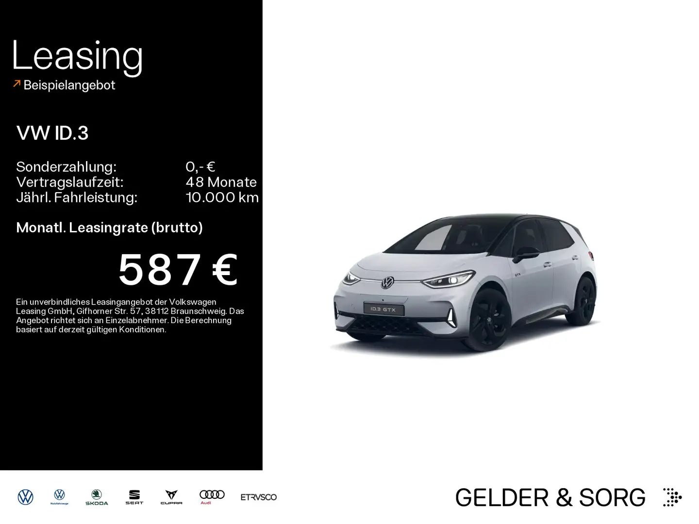 Volkswagen ID.3 GTX RFK*Navi*DAB+*HuD*Pano*H&K*Massage Silber - 1