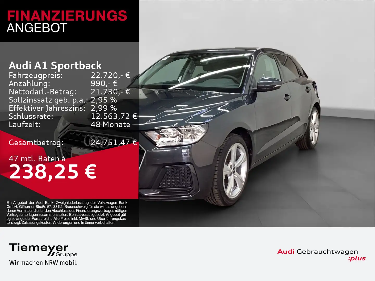 Audi A1 25 TFSI ADVANCED LM17 SPORTSITZE SO Grau - 1