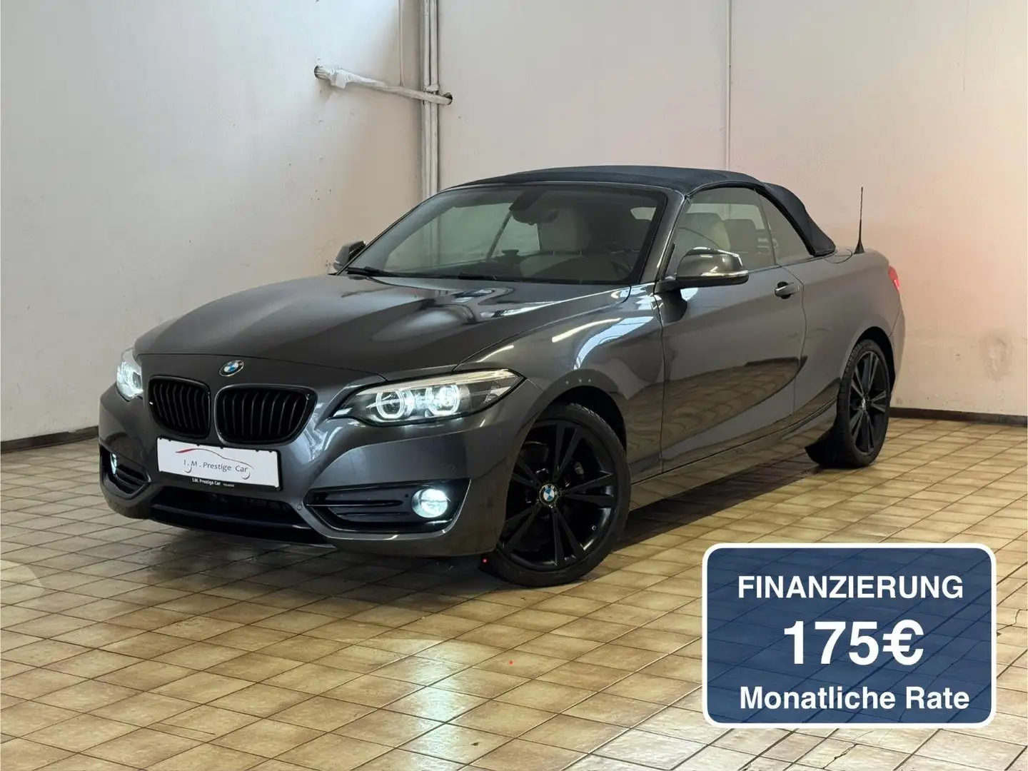 BMW 220 i Cabrio Aut. Navi Leder E-Sitz LED SHZ Gris - 1