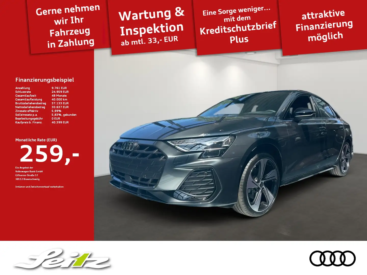 Audi A3 Limousine 35 TFSI S line *HEAD-UP*SONOS*MATRIX* Grau - 1