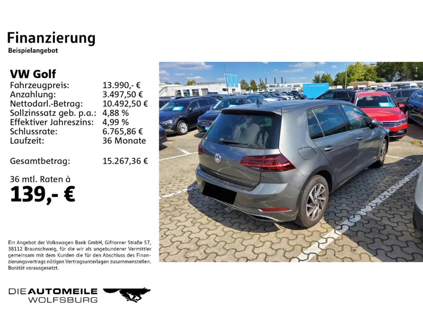 Volkswagen Golf 7 VII 1.0 TSI DSG Sound Rückfahrkam/App-Con Grau - 2