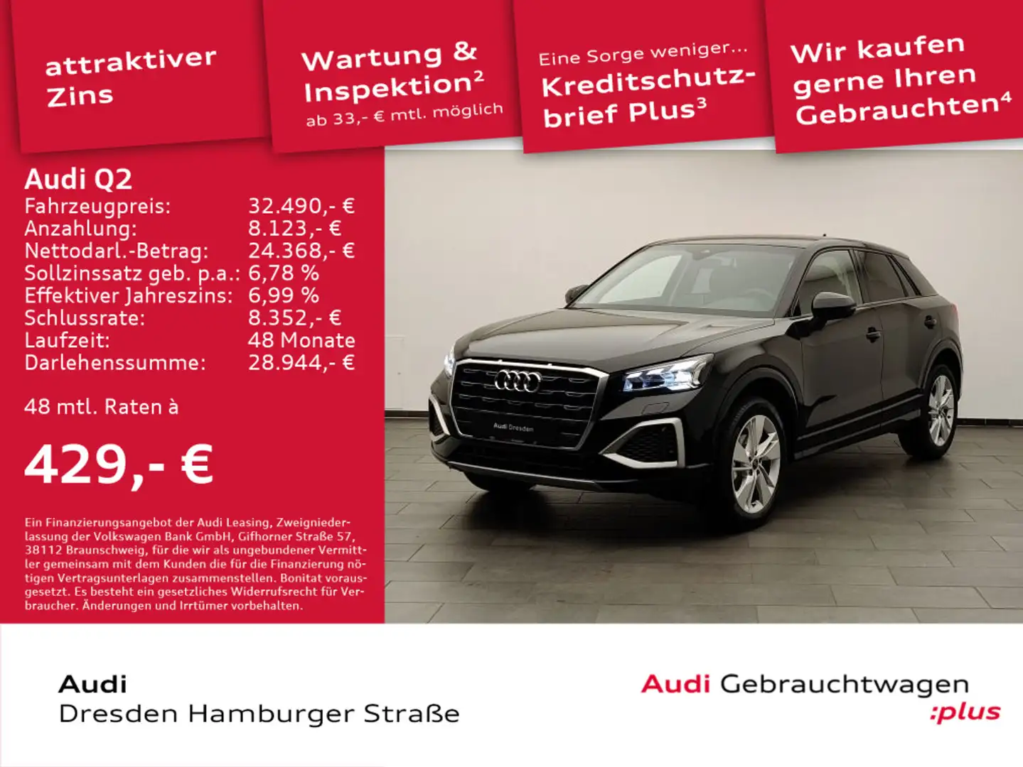 Audi Q2 advanced 30 TDI S tronic UPE 45.795,- € / Son Schwarz - 1