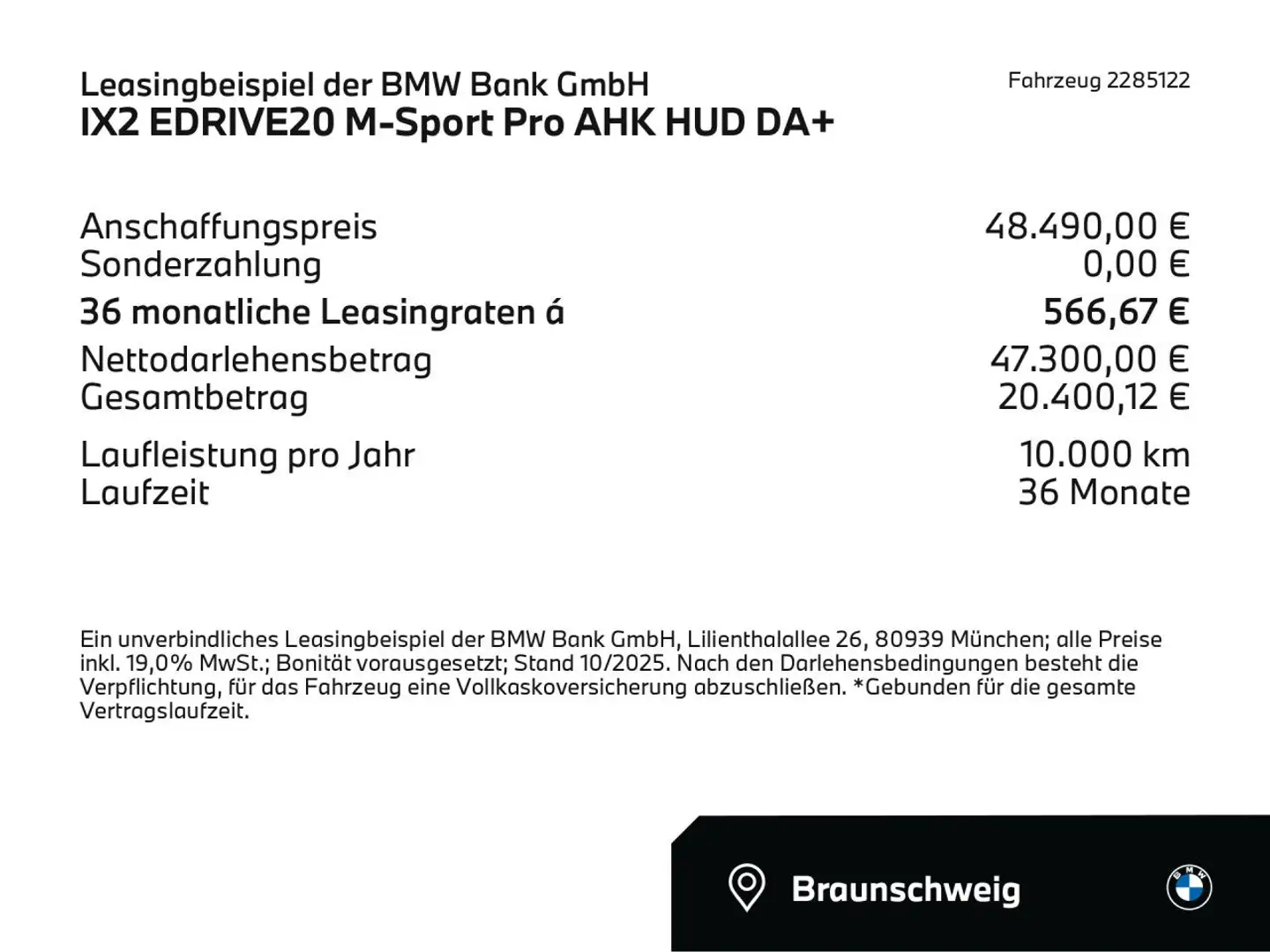 BMW iX2 EDRIVE20 M-Sport Pro AHK HUD DA+ Sportpaket Grau - 2