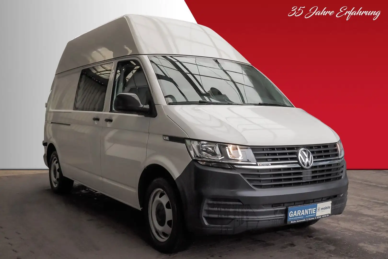 Volkswagen T6 Transporter HOCH+LANG 4x4*6 SITZE*StHZ*REGALE Weiß - 2