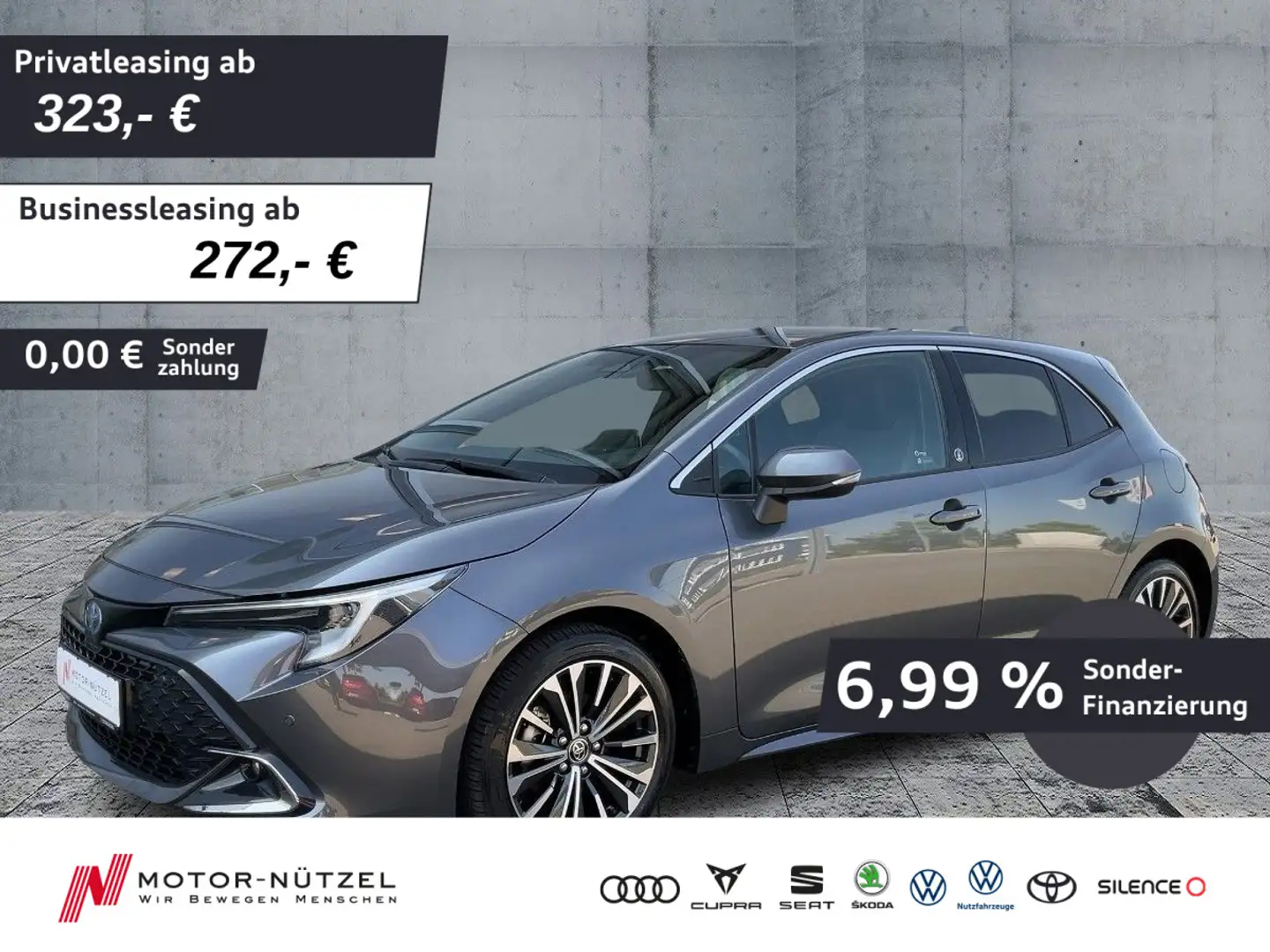 Toyota Corolla 1.8 Hybrid TEAM D LED+NAV+ACC+RFK+SHZ Grijs - 1