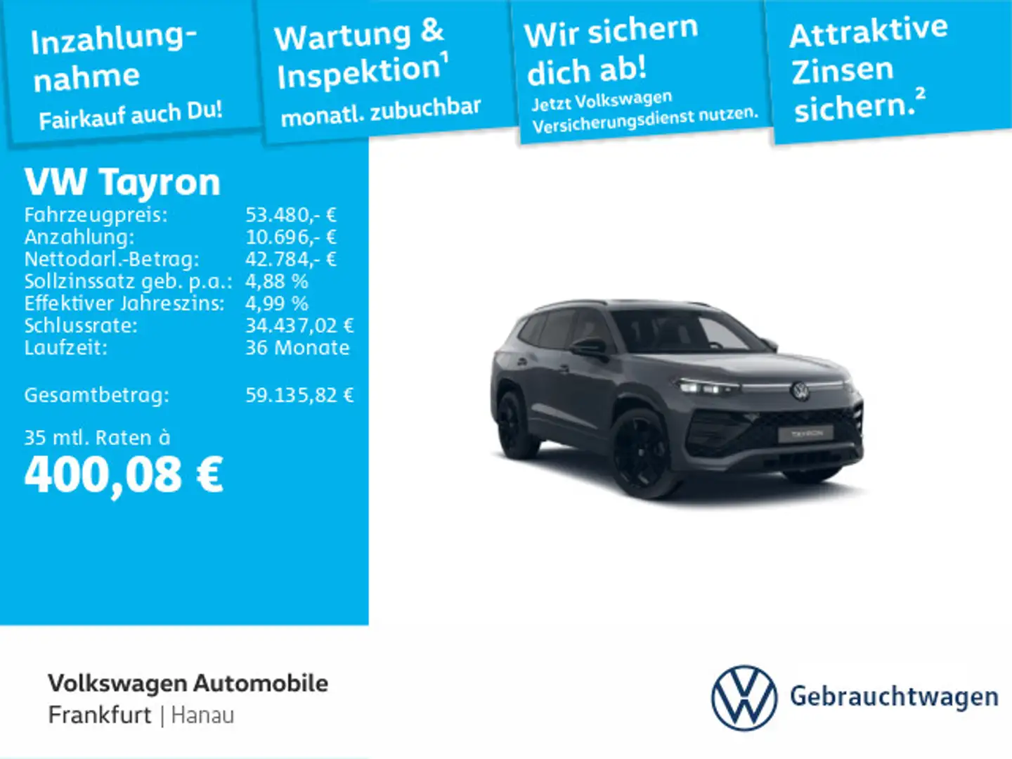 Volkswagen Tayron 2.0 TDI DSG R-Line Navi IQ.Light DAB+ Fro Grau - 1