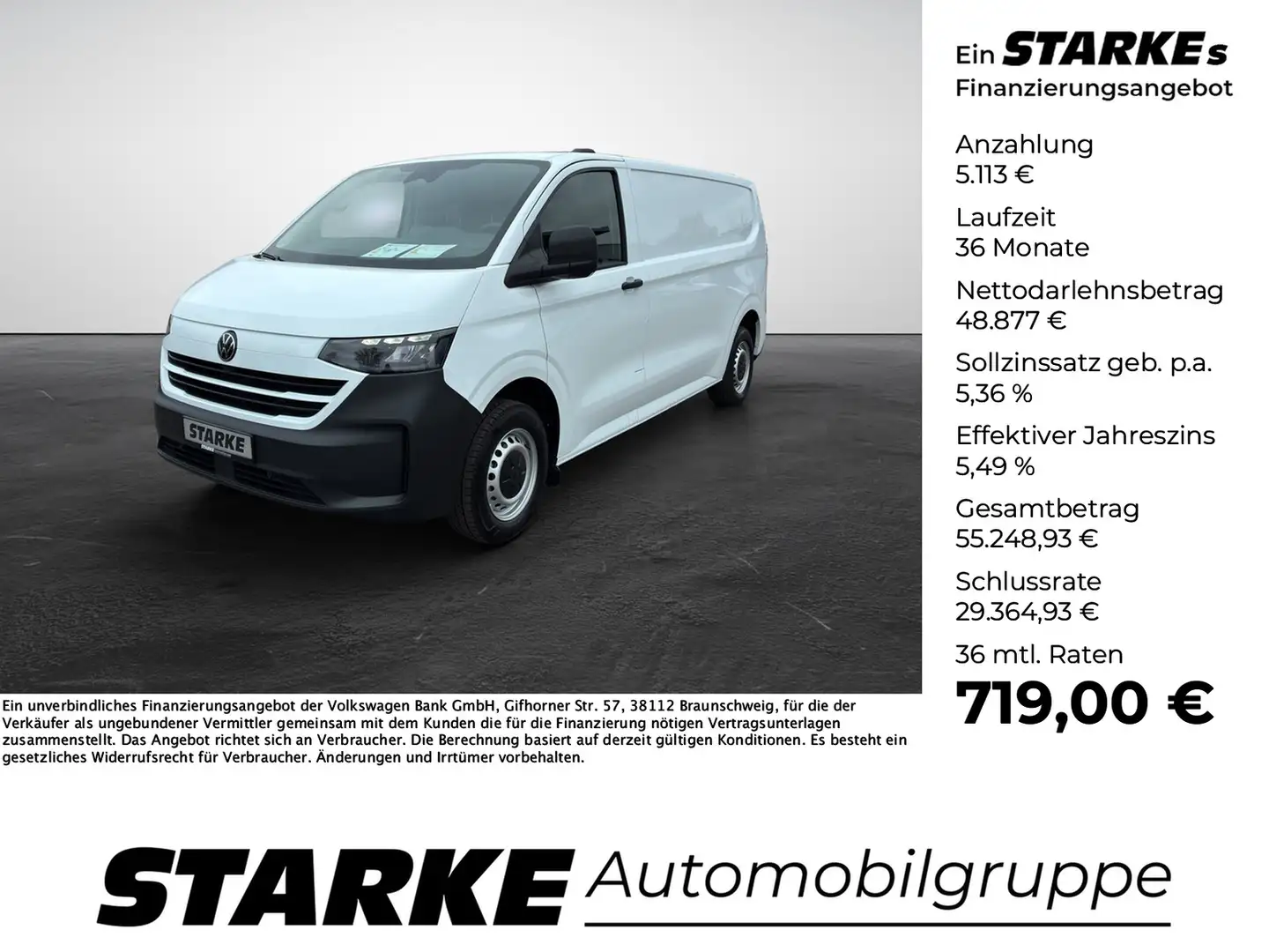 Volkswagen T7 Transporter e-Transporter Kasten lang 100kW Wit - 1