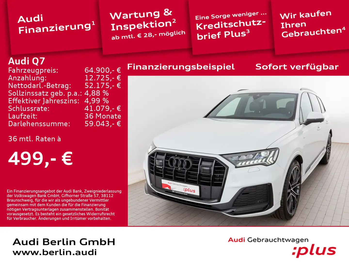 Audi Q7 S line 50 TDI qu.tiptr. AHK STDHZG MATRIX AIR Blanc - 1