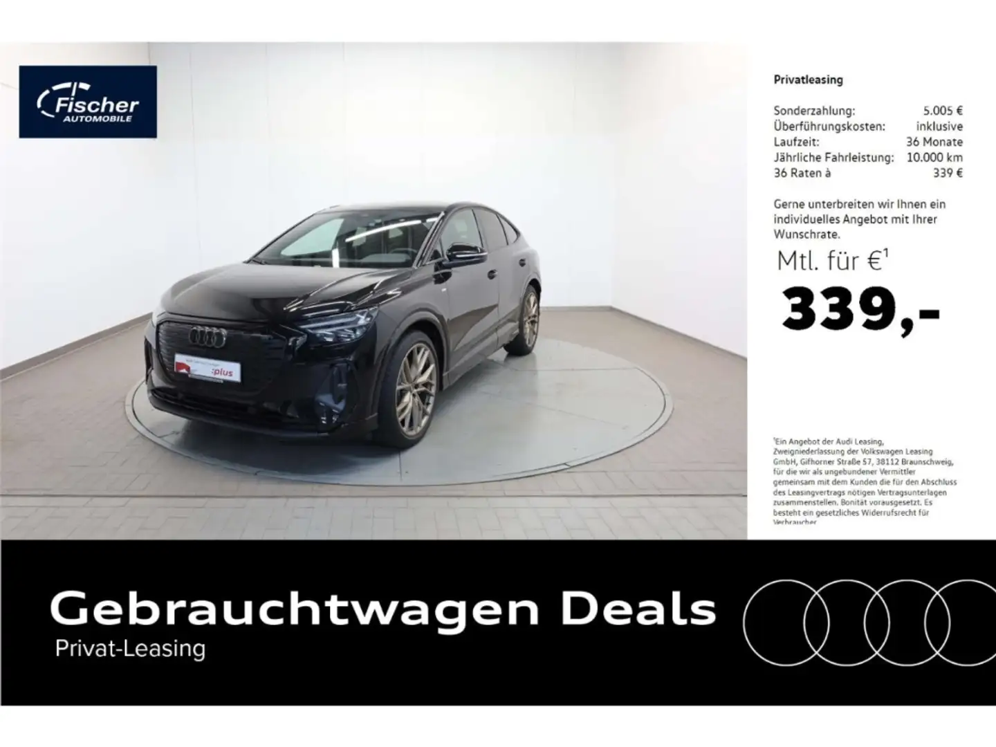 Audi Q4 e-tron Sportback 45 quattro S line Zwart - 1