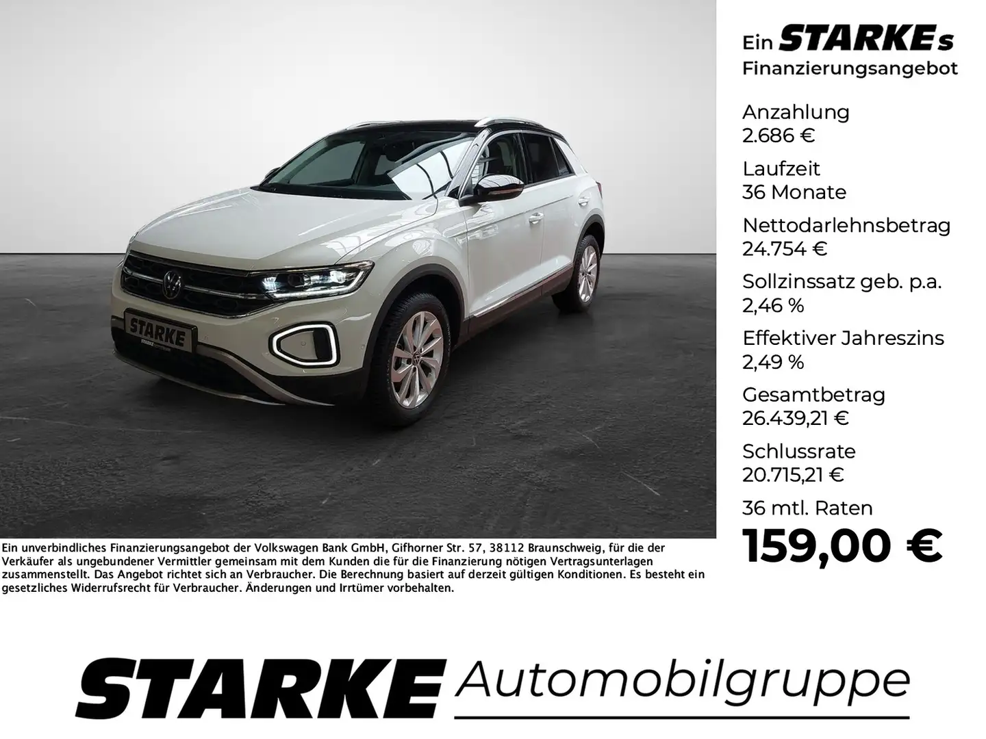 Volkswagen T-Roc 1.5 TSI DSG Style Weiß - 1