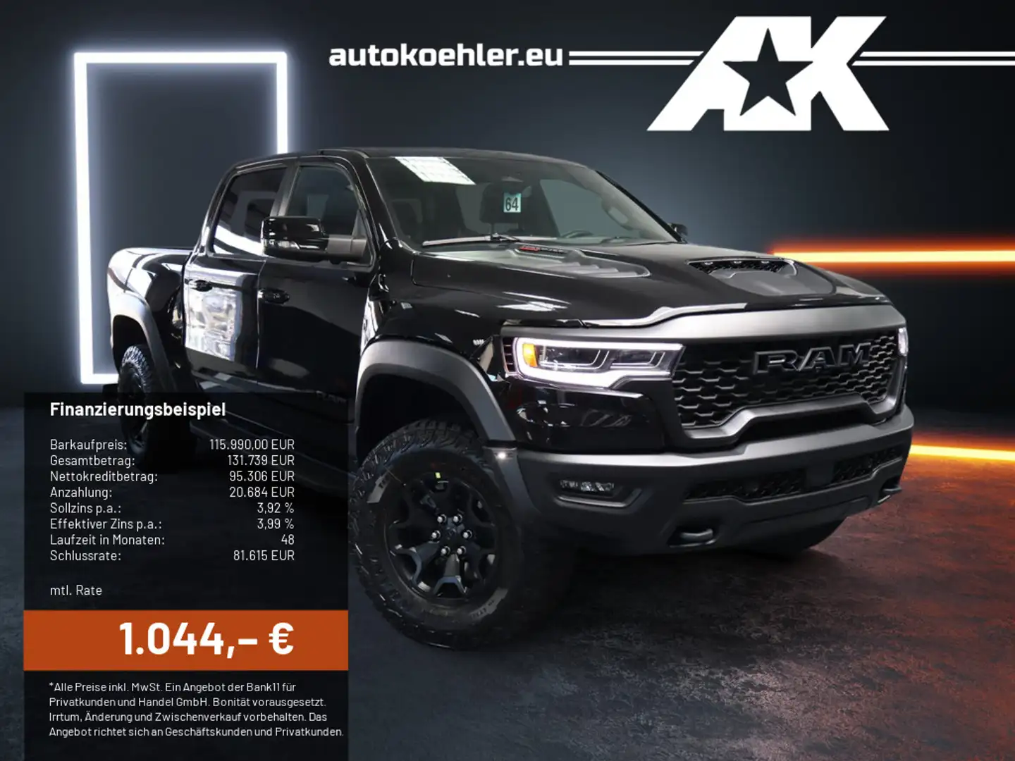 Dodge RAM RHO, 3,5T AHK Vollausstattung!!!!! Schwarz - 1