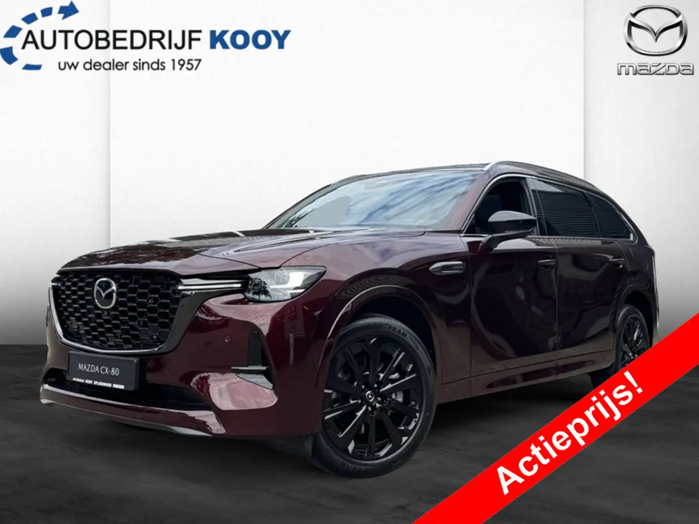 Mazda CX-80 2.5 e-SkyActiv PHEV 327pk Homura Plus Rood - 1