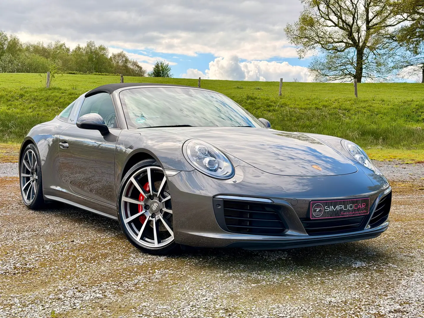 Porsche Targa 911 991.2 Carrera 4S Targa 3.0 Turbo PDK-Agate Grey Metallic-Carrera Classic Wheels-Garantie jusqu'à 36 mois Grau - 2