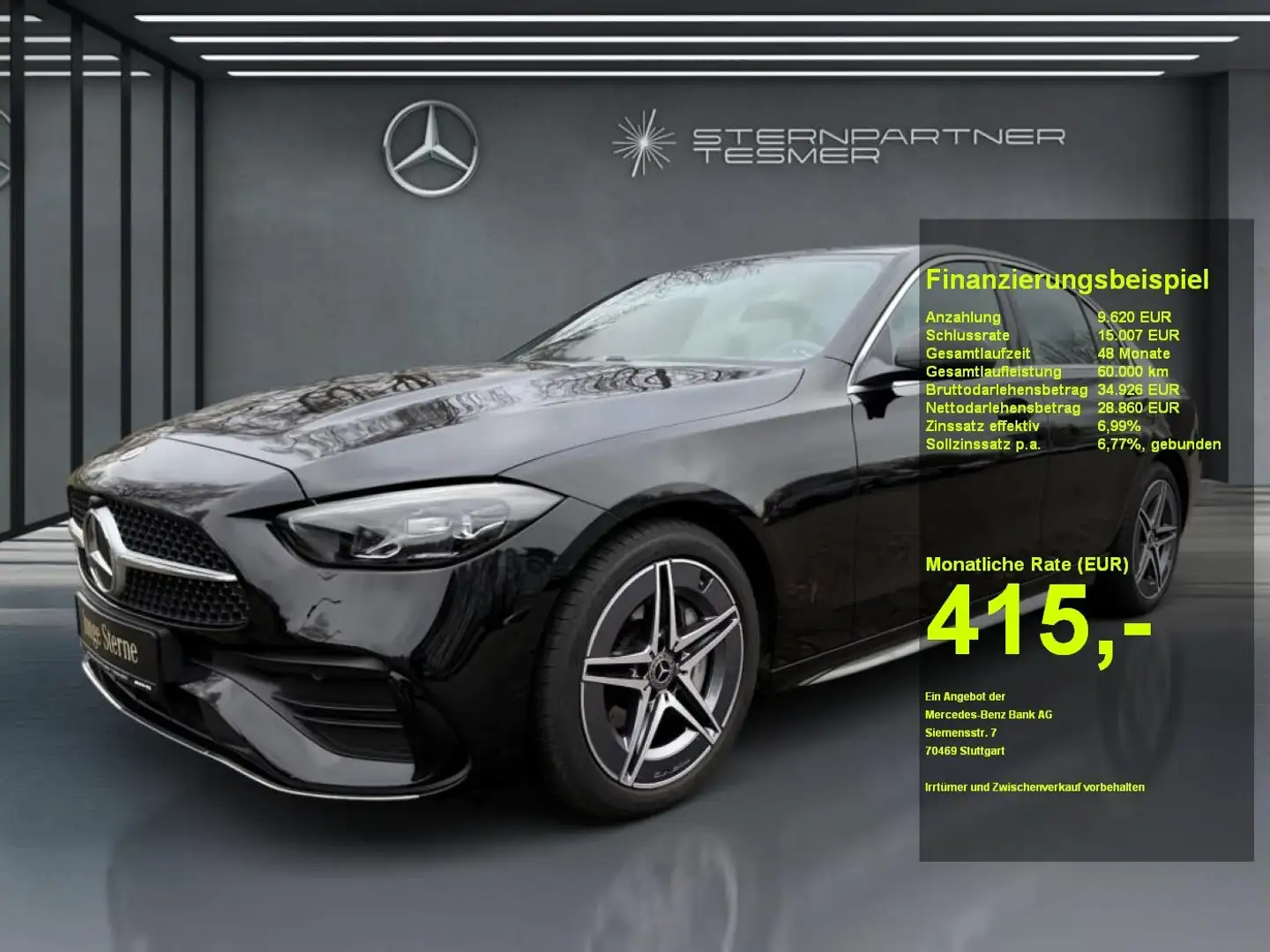 Mercedes-Benz C 180 AMG+CARPLAY+360°+AMBIENTE+MBUX Noir - 1