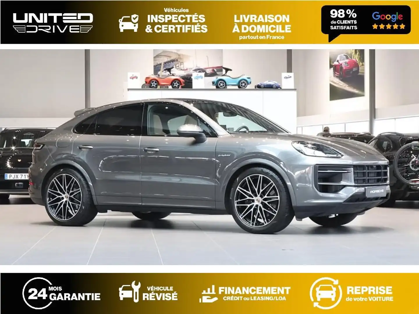 Porsche Cayenne Cayenne Coupé 3.0i V6 - 304 - BVA Tiptronic S  COUPE 2019 E-Hybrid PHASE 2 Grau - 1