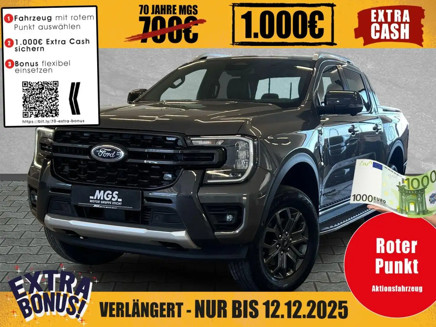 Ford Ranger Wildtrak 4WD Doppelkabine 2.0 EcoBlue Grijs - 1