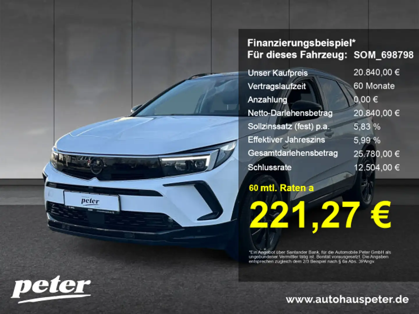 Opel Grandland Grandland 1.2 Turbo GS Line Klimaautomatik Alcantara Sitzheizung Weiß - 1