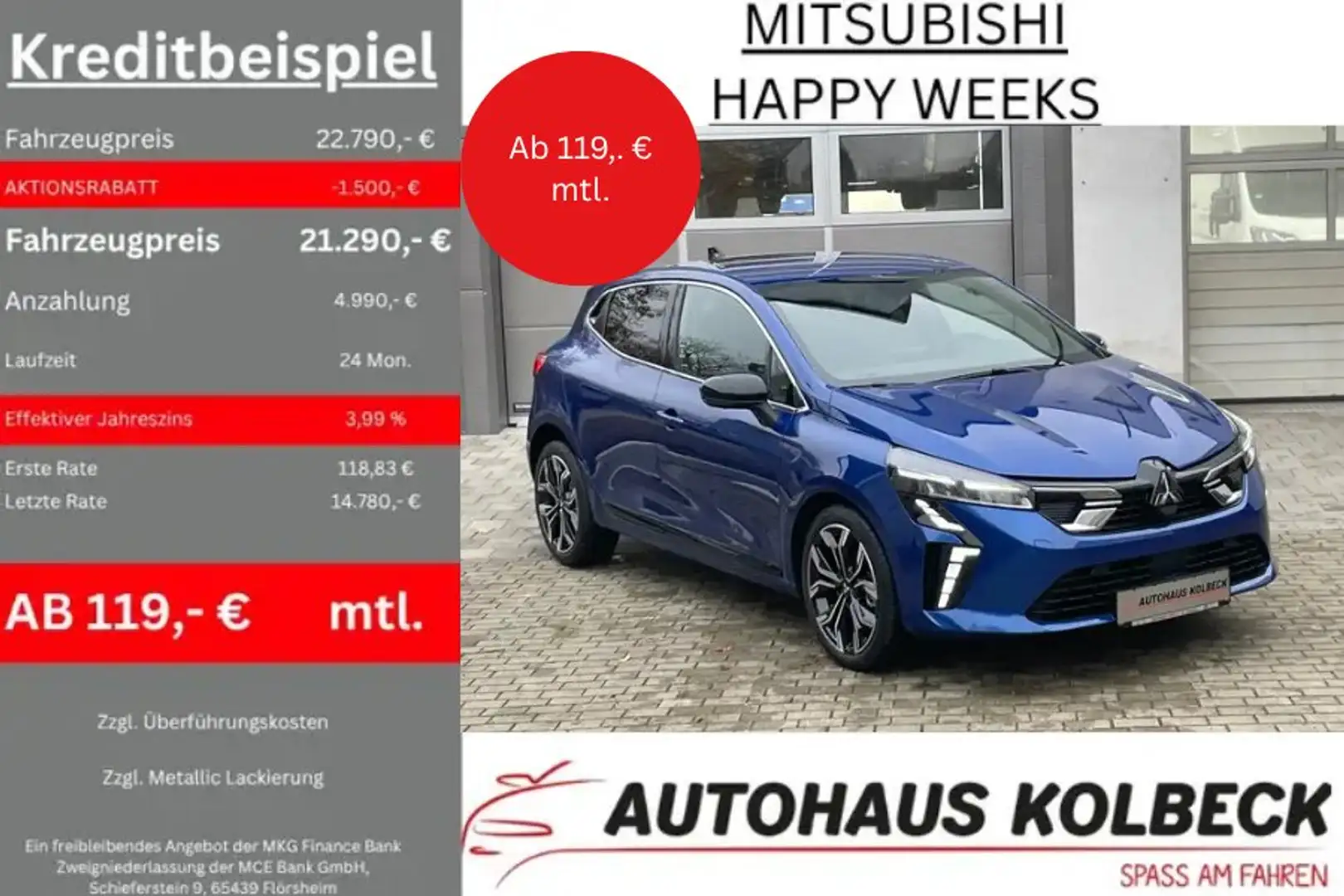 Mitsubishi Colt Colt 1.0 Turbo Edition Blau - 1