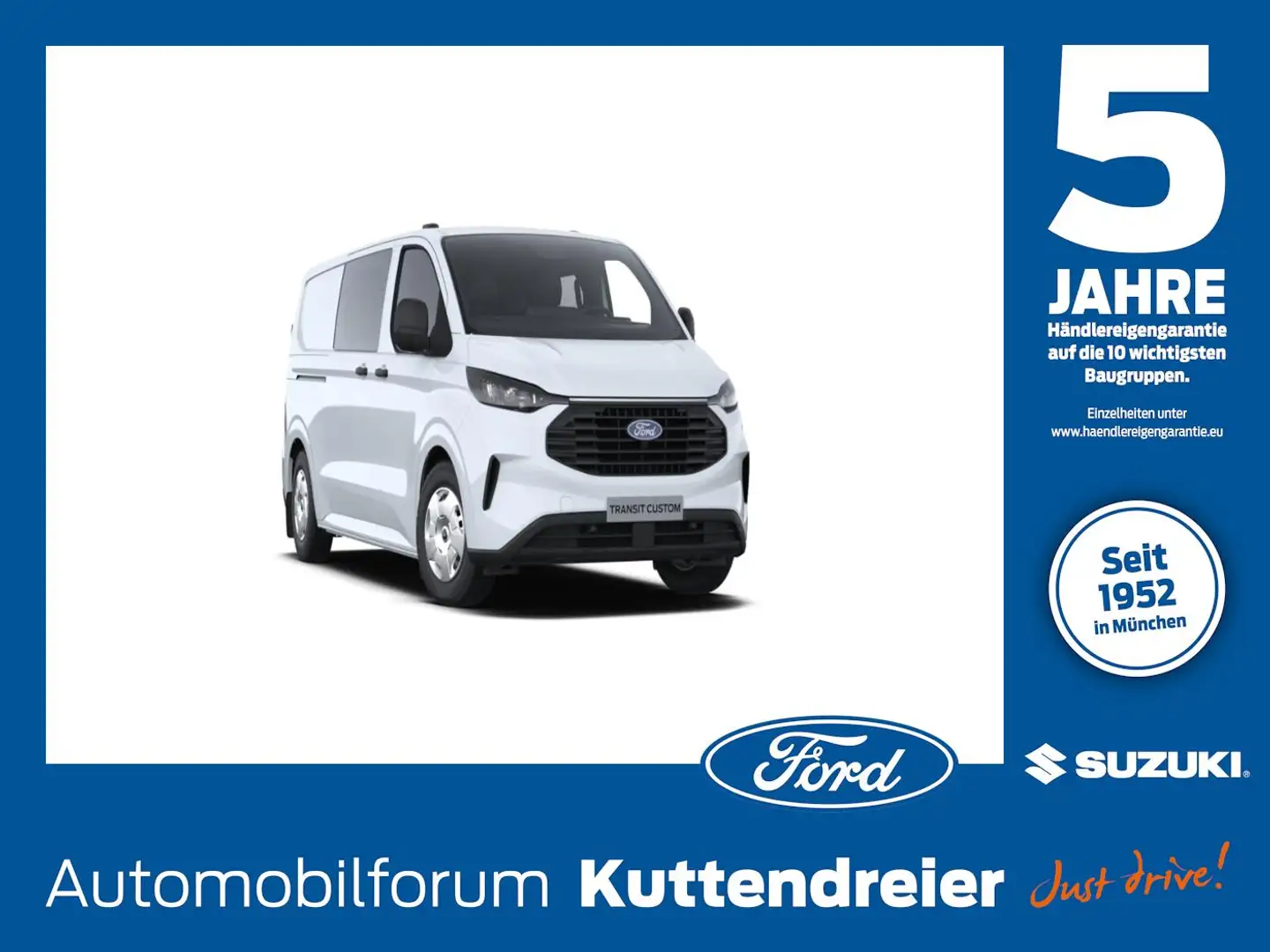 Ford Transit Custom Doppelkabine 320 L2 LED*PDC*KLIMA Weiß - 1